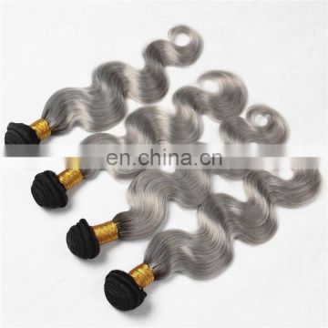 wholesale cheap straight ombre grey virgin brazilian human hair weaving