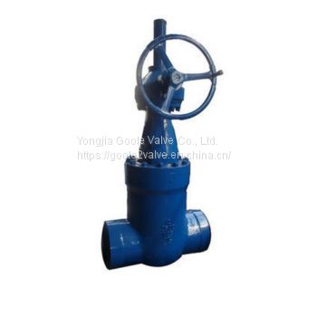 Gear drive welding gate valve power station valve