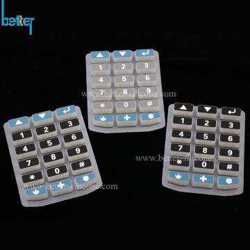 Custom Silicone Rubber keypad with silk screen printing