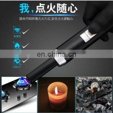 windproof USB electric Lighter as smoking accessary BBQ fireplace kitchen stove arc pulse lighter