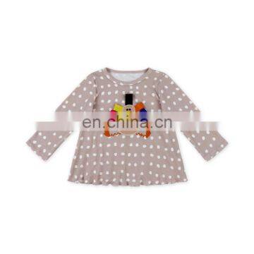 Baby Girls Long Regular Sleeves Baby Polka Dots Ruffle Turkey Top and Leggings Ruffle Winter Fall Boutique Clothing Set for Kids photo-2