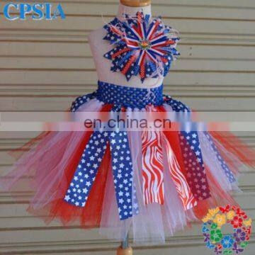 Baby Girls tutu Skirts With Big Flower Headband Children 2 Layers July 4th Girls Skirt Tulle Fluffy tutu Skirt For Baby Girls