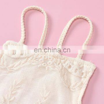 Newborn Baby Girls Bodysuits Lace Flowers Print Sleeveless Lovely Jumpsuits