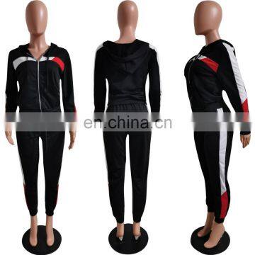 2020 Fashion Wholesale  Women's Hooded Sports Gym Two Piece Suit