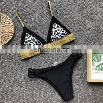 New Arrivals Stock Sequins Leopard Print Adult Bathing Suit 2pc Set Bikinis Woman Swimwear photo-5