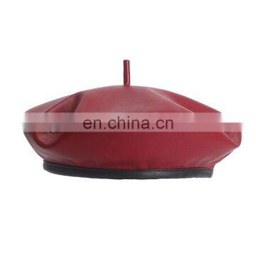 Fashion Women PU Leather Octagonal Caps Newsboy Cap Vintage Bonnet Beret Style Retro Leather Hat Cowboy photo-3