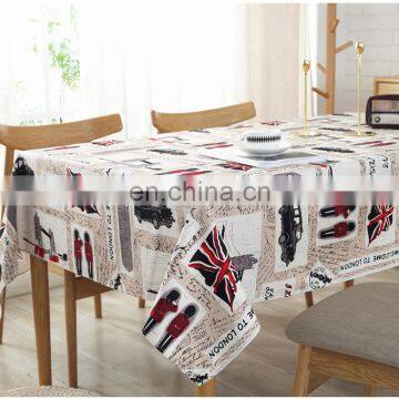 Cotton Table Cloth Wholesale Printed Tablecloth of British Style Hotel Waterproof Table Cloth photo-2