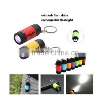 Custom Gift mini led flashlight usb flash drive