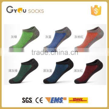 Sport fashion no show colored heel sporting socks men summer dress teen ankle tube sock