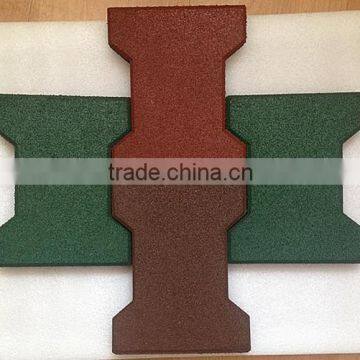 Interlocking rubber paver tiles