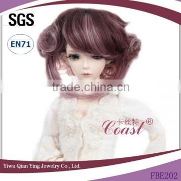 latest design short dark brown curly BJD doll wigs