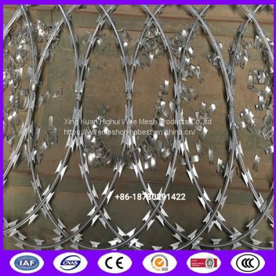 High Security Flatwrap Razor Barbed Wire Roll For Flat Razor Wire Panel