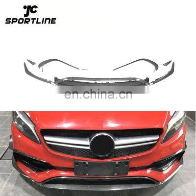 Carbon Fiber A45 Front Valance Lip with Canards for Mercedes Benz W176 A250 AMG Style 2013-2018