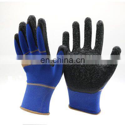 Oil Resistant Large Working Orange Polyester Liner Thick String Knitted Latex Coated Seamless Construction Glove