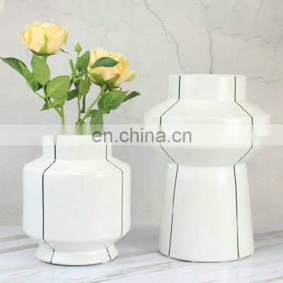 Modern Simple Classic Luxury Nordic Ceramic White Flower Vase Home Decoration