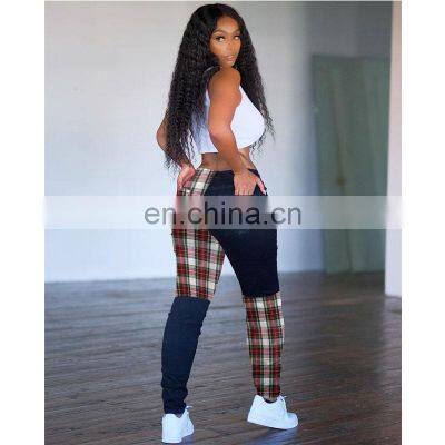 Customized Wholesale Stitching Color Matching Casual Pants Asymmetric Sports Straight Leg Pants Cute Pencil Stacking Pants photo-3