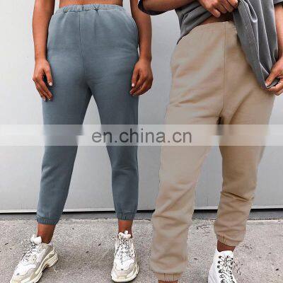 Europe and the United States 2021 Foreign Trade Hot Style Women's Clothing New Trend Basic Earth Color Casual Trousers Trousers photo-2