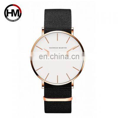 Hannah martin CB36 Japan quartz movement brown leather white dial women waterproof watch