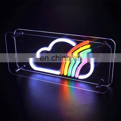 No Moq Drop Shipping Waterproof Free Design Wall Light Rock&Roll Plastic Sign Led Logo Sign Custom Led Neon Light Signs