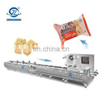 Automatic Chocolate Bar Biscuit Cake Feeding Flowing Packing Machines Food Wrapping Machine Packaging Line Paketleme Makinesi