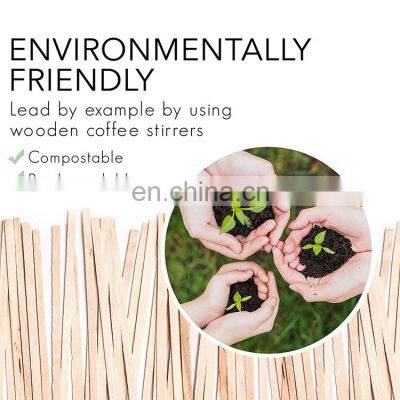 Yada China Wood Custom High Quality Individually Wrapped Disposable Stick Wooden Coffee Stirrers photo-3