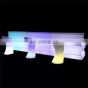 2021 New Design Mostrador Tienda Artificial Plastic Illuminated Led Restaurant Cafe Pub Wine Bar Tables Wave Round Bar Counter