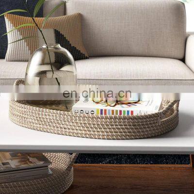 Excellent Quality Seagrass Serving Tray Decor Table Coffee Tray Vietnam Supplier photo-3