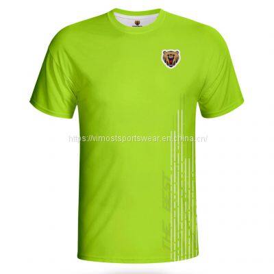 round neck styles custom sublimated t-shirts with bright color