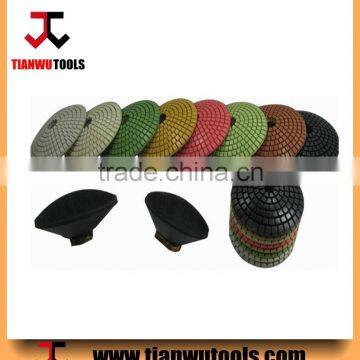 Polishing Pads 4" Wet/Dry Set for Granite Marble Tile Concrete Polishing