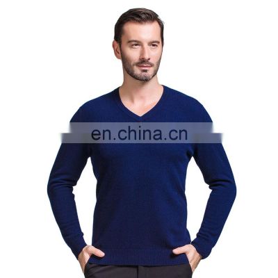 Men's Basic Merino Wool V-Neck Sweater Long Sleeves and Solid Color Plus Size Knitted Fashion