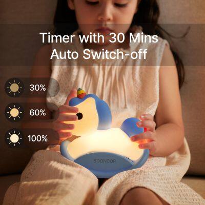 Kids Rock Horse Silicone Lamp Touch Sensor Soft Nursery Bedside Light With Night Light Feature Birthday Gift Room Decoration photo-4