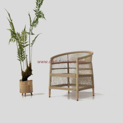 Outdoor All-weather Wicker Woven Handmade Dining Room Rattan Armchair Hotel Villa Garden photo-2