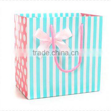 blue stripes boutique tea gift bag paper