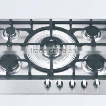 five burner stainless steel built in gas stove