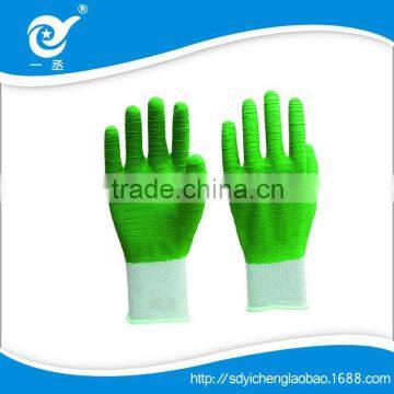 Red Cotton/polyester Blended Glove Coated With Latex photo-3