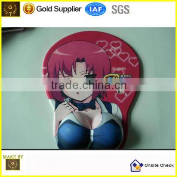 Good quality 2014 world cup sexy breast girl gel mouse pad