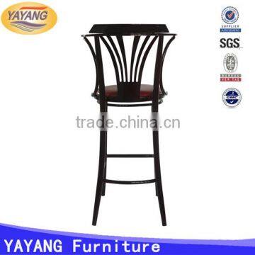 Metal Leather Cushion Chinese Restaurant Tables and Bar Stool High Chair for Dining Room photo-4