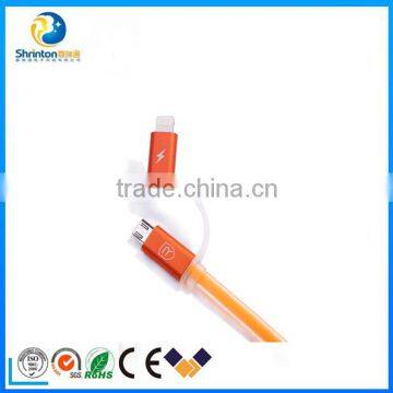 REMAX 2 in 1 8 Pin Light Cable USB Charger Sync High Speed Data Cable for IPhone and Micro photo-5