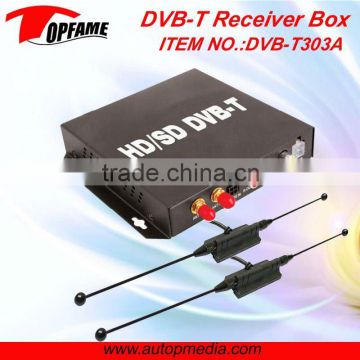 DVB-T303A Car HD/SD DVB-T TV receiver box with dual antenna HD MPEG4 1080P, support 180-220km/h