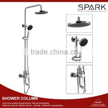 Single level bathroom bath brass shower head set