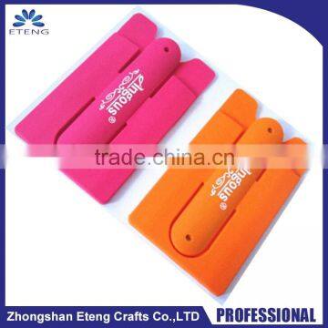 Promotion custom silicone mobile phone stand and card holder