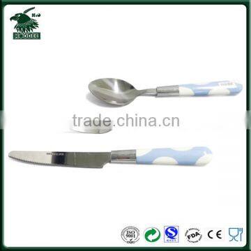 New Design Stainless Steel Cultery Sets Plastic Handle Fork Spoon Knife