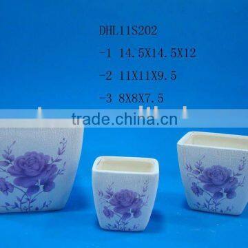 Ceramic crackleware flower pot