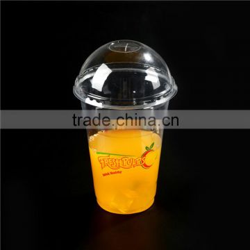 Cold drinking plastic cup with dome lid / beverage cups with transparent