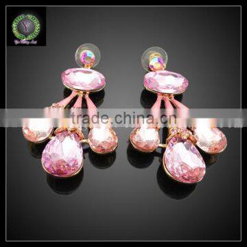 Costume Jewelry Pink Color Crystal Jewelry Set KHK723 photo-4