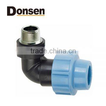 2014 90 ELBOW MALE WITH BRASS THREADED INSERT PP COMPRESSION FITTINGS