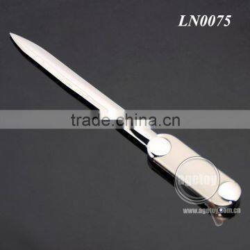 High Polished Novelty Zinc Alloy Silver Color Personalized Letter Opener Metal