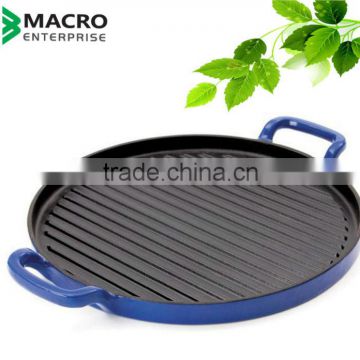 Cast iron preseasoned square grill pan/griddle pan