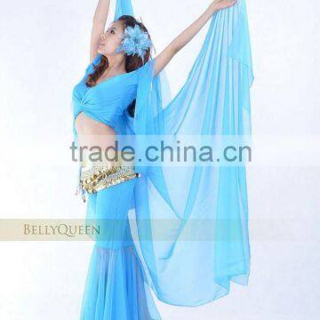 turquoise chiffon belly dance veil