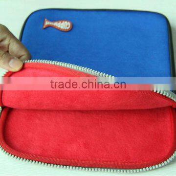 Good quality custom blue super velvet lining with rubber puller neoprene laptop bag sleeve